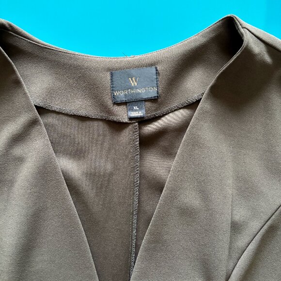 Worthington Open Front Blazer – Olive Green (XL) - Picture 2 of 9